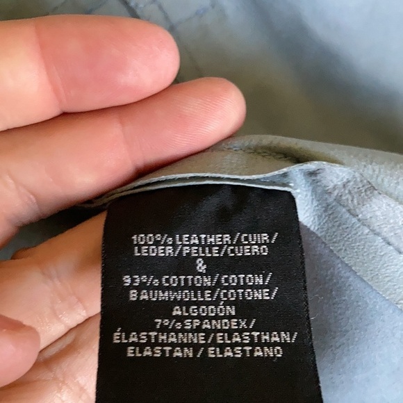 LAMARQUE Leather Cropped Jacket Sz S Graystone - Picture 12 of 12